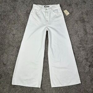 Mother Snacks The Sugar Cone Skimp Womens 31 Pinch of Salt White Wide-Leg Jeans